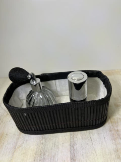 Organizador bambu chico Negro - comprar online