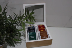 Caja de te x 4 madera con blanco - tienda online