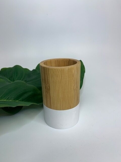 Vaso Bambú Trapani con blanco - comprar online