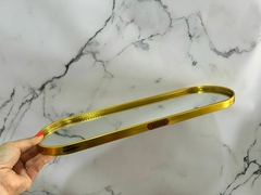 Bandeja ovalada vidrio con borde Dorado en internet