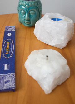 Porta Velas Quartzo Branco - comprar online