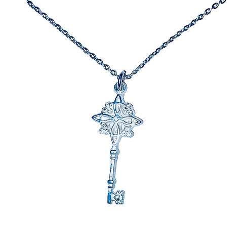Dije llave Nudo de brujas Triskel Plata.925 Rodio