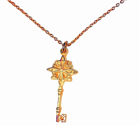 Dije llave Nudo de las brujas Triskel Plata.925oro