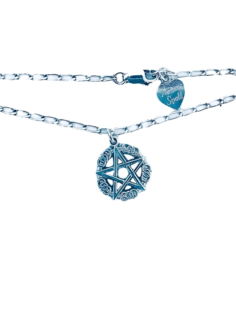 Pulsera Pentagrama Infinito Plata.925 Rodio.