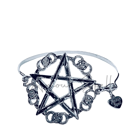 Brazalete Grande EstrellaPentagrama Plata.925Rodi