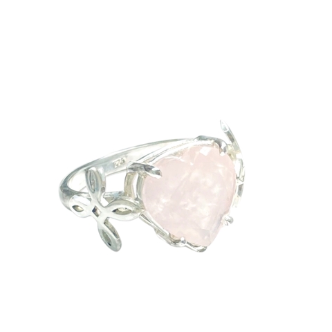 Anillo Amour Spell Corazon Cuarzo Rosa Plata925 Baño de Rodio - comprar en línea