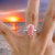 Anillo Rodocrosita Natural en GotaPlata.925 Ilusión Baño de Rodio. en internet