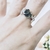 Anillo Moldavita Natural En Corazón con Flores Lados o sin Flores tu eliges en Plata.925 Baño Rodio - Amour Spell By Anna Gazpar