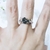Anillo Moldavita Natural En Corazón con Flores Lados o sin Flores tu eliges en Plata.925 Baño Rodio en internet