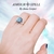 Anillo Labradorita Azul Natural, con nudos bruja a los ladosPlata925 Rodio. - tienda en línea
