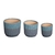 Set de 3 macetas celeste y gris