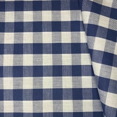 Tecido Tricoline Xadrez Médio 20xm Vichy Fio Tinto AZUL JEANS 100% Algodão na internet