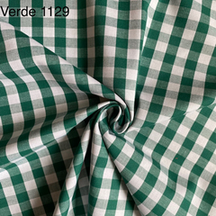 Tecido Tricoline Xadrez Médio 20xm Fio Tinto Vichy VERDE 100% Algodão na internet
