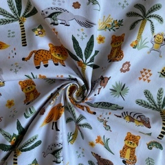 Tecido Tricoline Bichos da Floresta 100% Algodão - Costura Criativa Tecidos