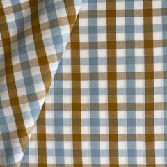 Tecido Tricoline Xadrez Fio Tinto Olívia Azul 100% Algodão - comprar online