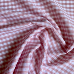 Tecido Tricoline Xadrez Pequeno 9xm Vichy Fio Tinto ROSA 100% Algodão - comprar online