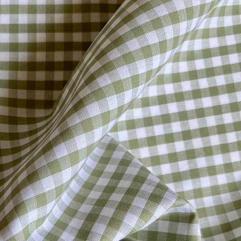 Tecido Tricoline Xadrez Pequeno 9xm Vichy Fio Tinto VERDE MALVA 100% Algodão
