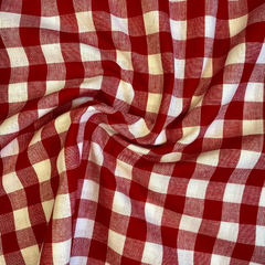 Tecido Tricoline Xadrez Médio 20xm Vichy Fio Tinto VERMELHO 100% Algodão na internet
