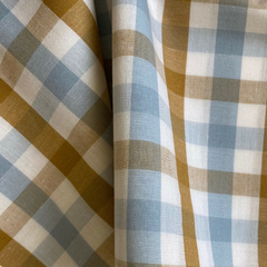 Tecido Tricoline Xadrez Fio Tinto Olívia Azul 100% Algodão