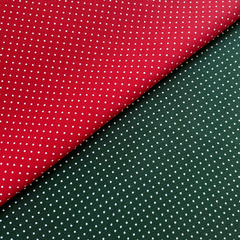 Kit Natal Tricoline Composê Poá 2 cortes 100% Algodão