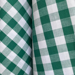 Tecido Tricoline Xadrez Médio 20xm Fio Tinto Vichy VERDE 100% Algodão