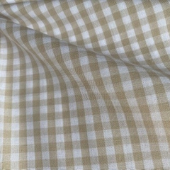 Tecido Tricoline Xadrez Pequeno 9xm Vichy Fio Tinto BEGE 100% Algodão - comprar online