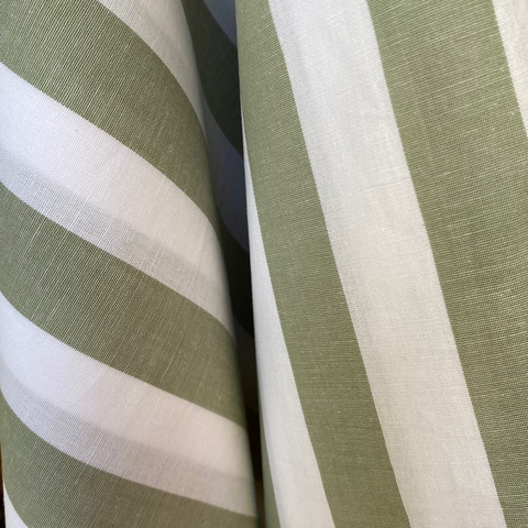 Tecido Tricoline Listrado Largo Verde Malva 330 Fio Tinto 100% Algodão