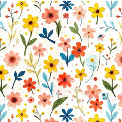 Tecido Tricoline Digital 3D Flores Coleção Pinturas 100% Algodão