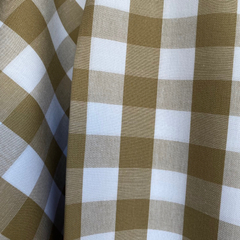 Tecido Tricoline Xadrez Gde 30xm Tinto Vichy Cáqui 100% Algodão na internet
