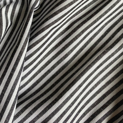 Tecido Tricoline Listrado 227 Fio Tinto P&B 100% Algodão