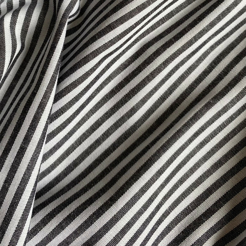 Tecido Tricoline Listrado 227 Fio Tinto P&B 100% Algodão