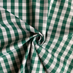 Tecido Tricoline Xadrez Médio 20xm Fio Tinto Vichy VERDE 100% Algodão - comprar online
