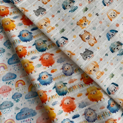 Tecido Fralda Estampa Digital 70x70 100% Algodão