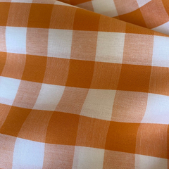 Tecido Tricoline Xadrez Gde 30xm Tinto Vichy Laranja 100% Algodão - comprar online