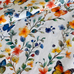 Tecido Tricoline Digital Borboletas II cor 03 100% Algodão - Costura Criativa Tecidos