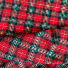 Tecido Tricoline Fio Tinto Xadrez Natal com fios dourados 1019 na internet