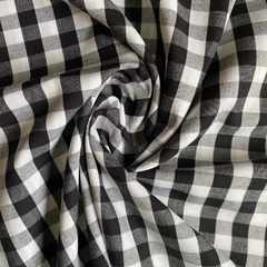 Tecido Tricoline Xadrez Médio 20xm Vichy Fio Tinto P&B 100% Algodão - comprar online