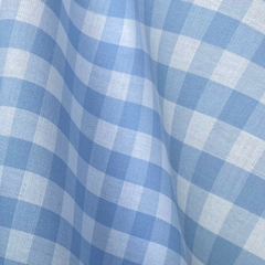 Tecido Tricoline Xadrez Médio 20xm Vichy Fio Tinto AZUL 100% Algodão - comprar online