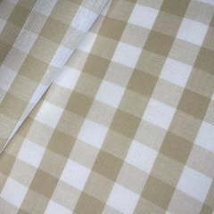 Tecido Tricoline Xadrez Médio 20xm Vichy Fio Tinto BEGE 100% Algodão - comprar online