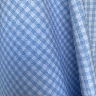 Tecido Tricoline Xadrez Pequeno 9xm Vichy Fio Tinto AZUL 100% Algodão