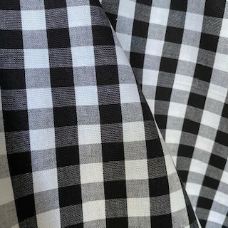 Tecido Tricoline Xadrez Médio 20xm Vichy Fio Tinto P&B 100% Algodão