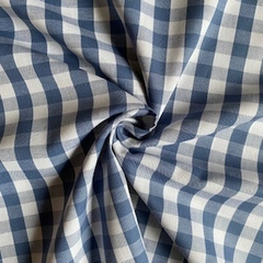 Tecido Tricoline Xadrez Médio 20xm Vichy Fio Tinto AZUL JEANS 100% Algodão - loja online