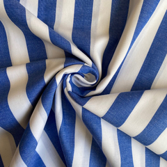 Tecido Tricoline Listrado Largo Azul 330 Fio Tinto 100% Algodão na internet