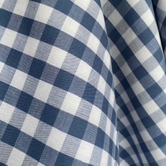 Tecido Tricoline Xadrez Médio 20xm Vichy Fio Tinto AZUL JEANS 100% Algodão