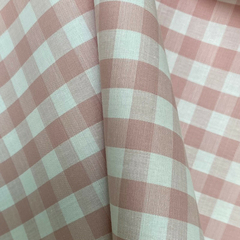 Tecido Tricoline Xadrez Médio 20xm Vichy Fio Tinto ROSÊ 100% Algodão - Costura Criativa Tecidos
