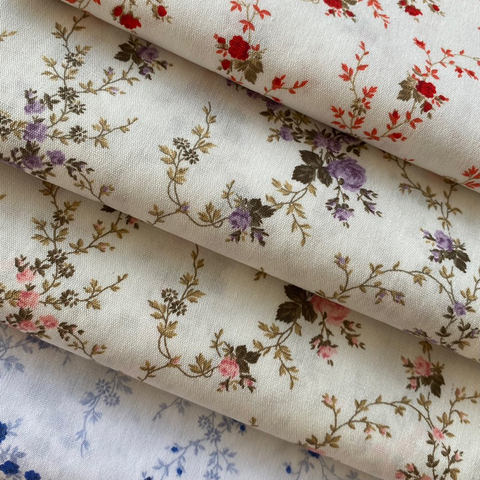 Tecido Tricoline Sarah Floral 100% Algodão
