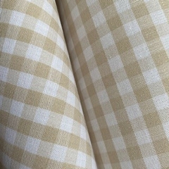 Tecido Tricoline Xadrez Pequeno 9xm Vichy Fio Tinto BEGE 100% Algodão - Costura Criativa Tecidos