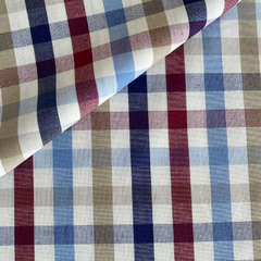 Tecido Tricoline Xadrez Fio Tinto Olívia Marinho/Bordô 100% Algodão na internet