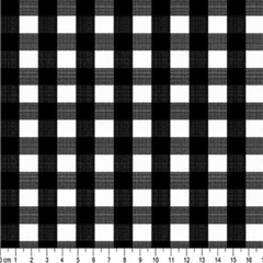 Tecido Tricoline Xadrez Médio 20xm Vichy Fio Tinto P&B 100% Algodão na internet