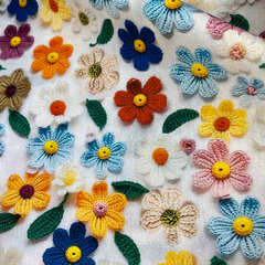 Tecido Tricoline Digital 3D Gaia Efeito Crochê 100% Algodão